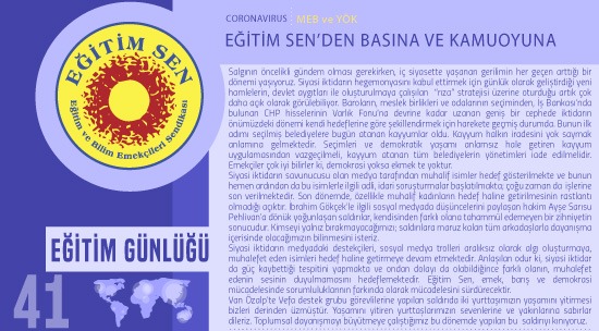 Eğitim Sen’den Basına ve Kamuoyuna / Eğitim Günlüğü 41