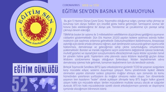 Eğitim Sen’den Basına ve Kamuoyuna / Eğitim Günlüğü 52