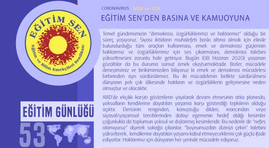 Eğitim Sen’den Basına ve Kamuoyuna / Eğitim Günlüğü 53