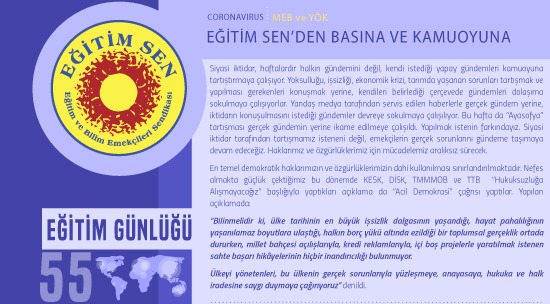 Eğitim Sen’den Basına ve Kamuoyuna / Eğitim Günlüğü 55