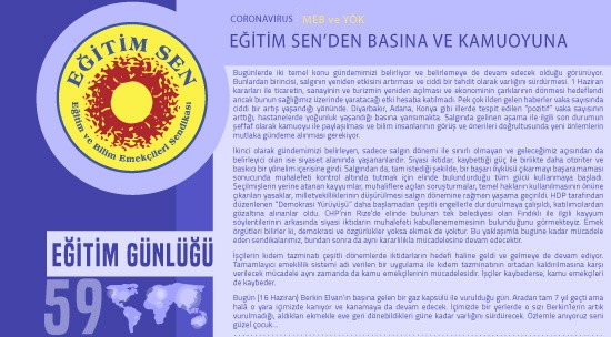 Eğitim Sen’den Basına ve Kamuoyuna / Eğitim Günlüğü 59