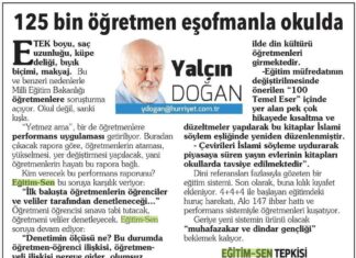 125 Bin Öğretmen Eşofmanla Okulda – Yalçın Doğan