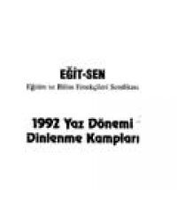 1992 YAZ DÖNEMİ DİNLENME KAMPLARI